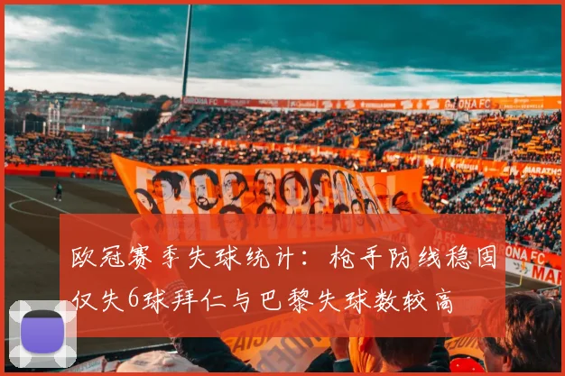 欧冠赛季失球统计：枪手防线稳固仅失6球拜仁与巴黎失球数较高